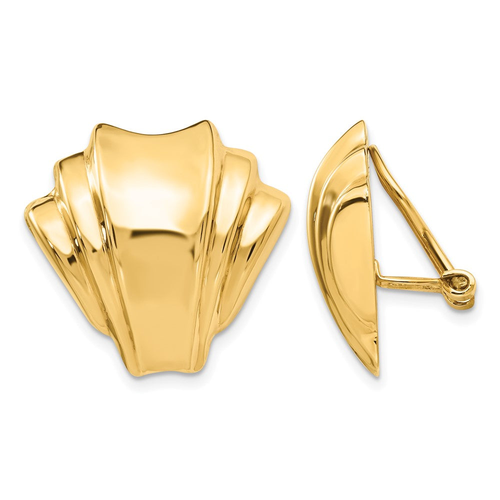 14k Omega Clip Polished Non-pierced Earrings