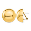 14k Omega Clip 24mm Half Ball Earrings