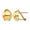 14k Omega Clip 12mm Half Ball Earrings