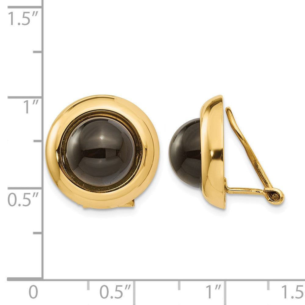 14k Omega Clip Onyx Non-pierced Earrings