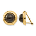 14k Omega Clip Onyx Non-pierced Earrings