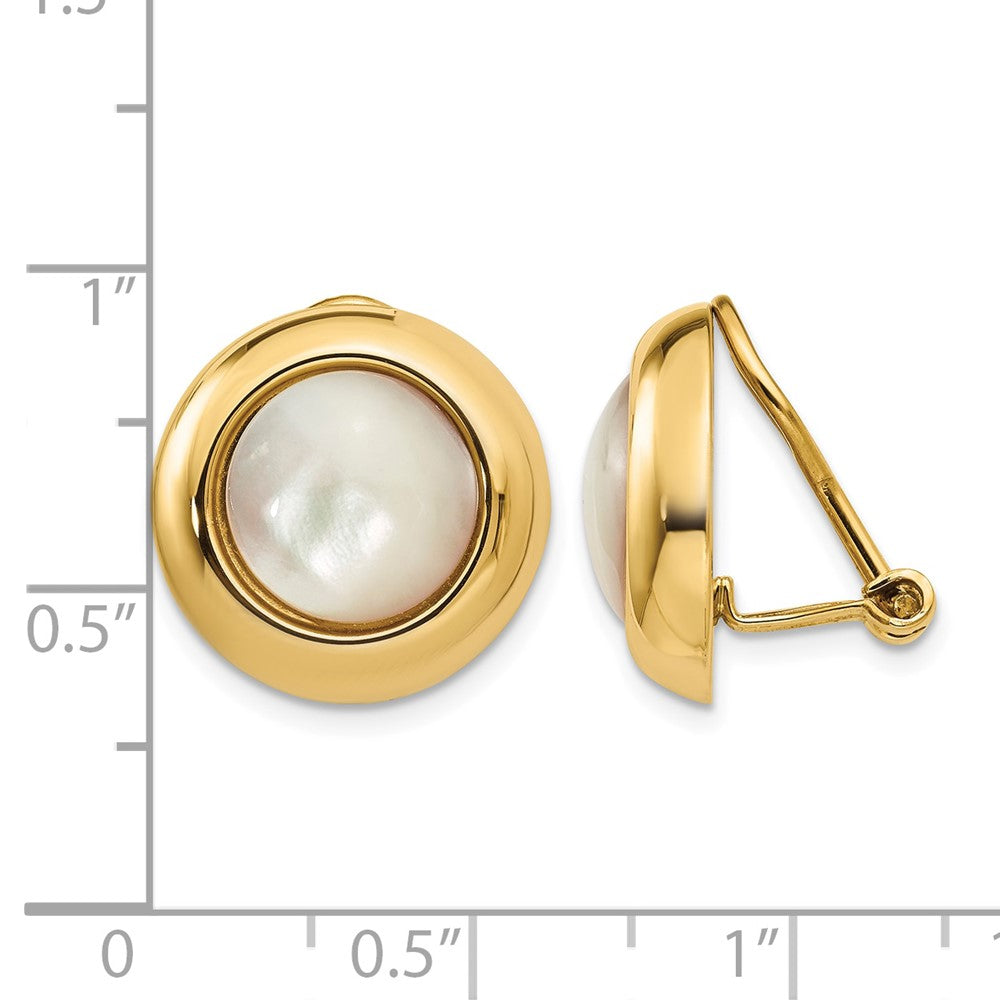 14k Omega Clip MOP Non-pierced Earrings