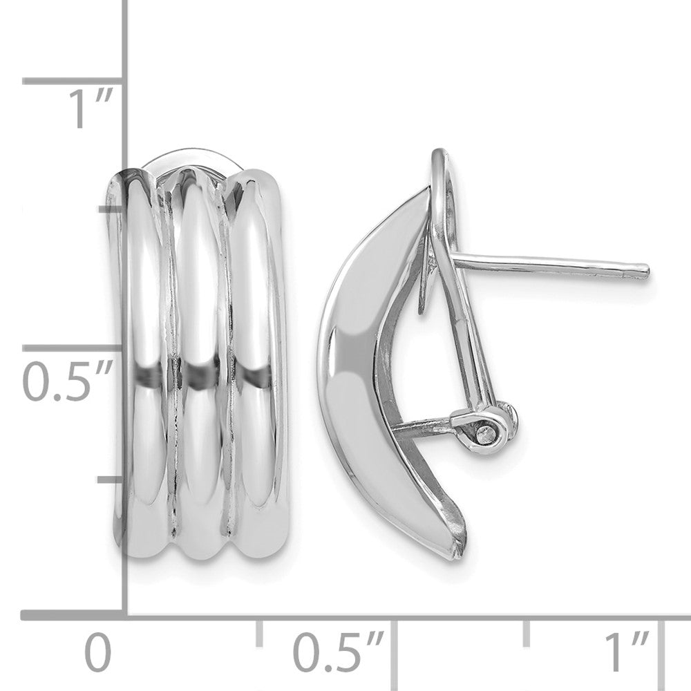14k White Gold Omega Post Earrings