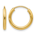 14k Polished Round Endless 2mm Hoop Earrings