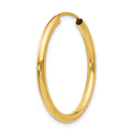 Single 14k Polished Round Endless 2mm Hoop Earring