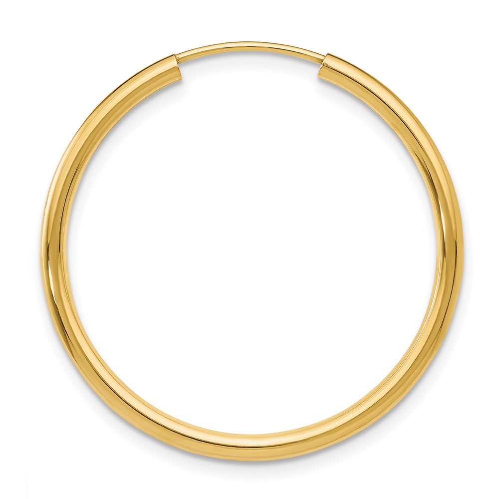 Single 14k Polished Round Endless 2mm Hoop Earring