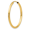 Single 14k Polished Round Endless 2mm Hoop Earring