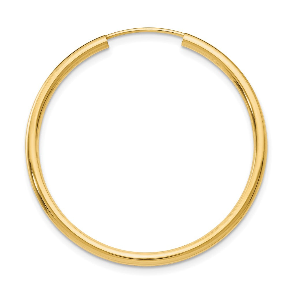 Single 14k Polished Round Endless 2mm Hoop Earring