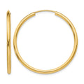 14k Polished Round Endless 2mm Hoop Earrings
