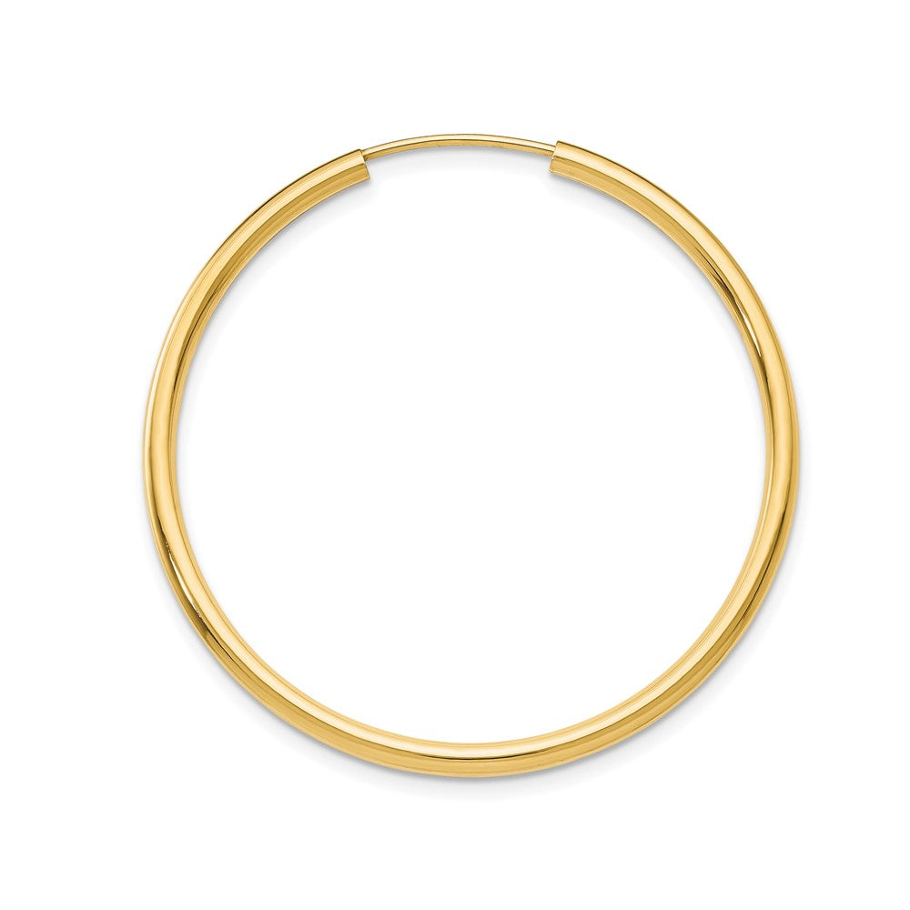 Single 14k Polished Round Endless 2mm Hoop Earring