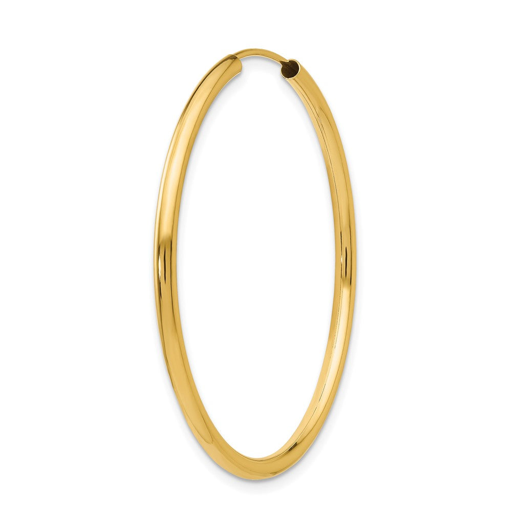 Single 14k Polished Round Endless 2mm Hoop Earring