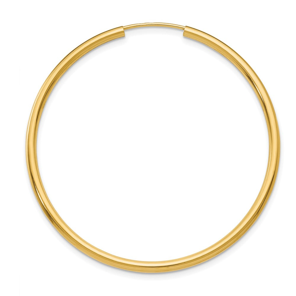 Single 14k Polished Round Endless 2mm Hoop Earring