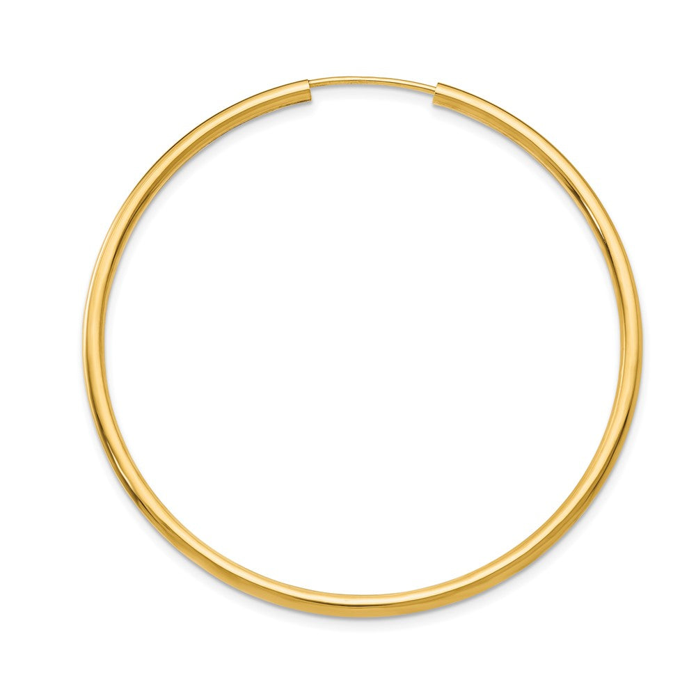 Single 14k Polished Round Endless 2mm Hoop Earring