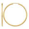 14k Polished Round Endless 2mm Hoop Earrings