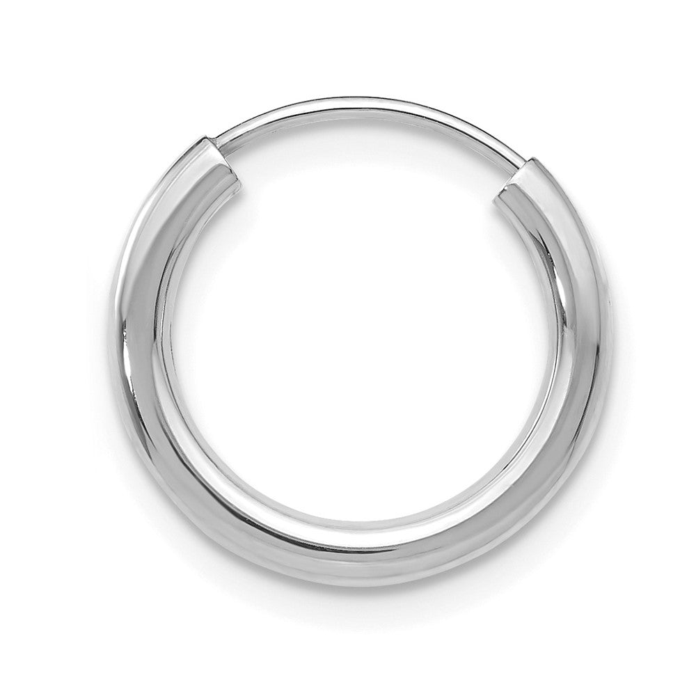 Single 14k White Gold Polished Endless 2mm Hoop Earring