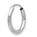 Single 14k White Gold Polished Endless 2mm Hoop Earring