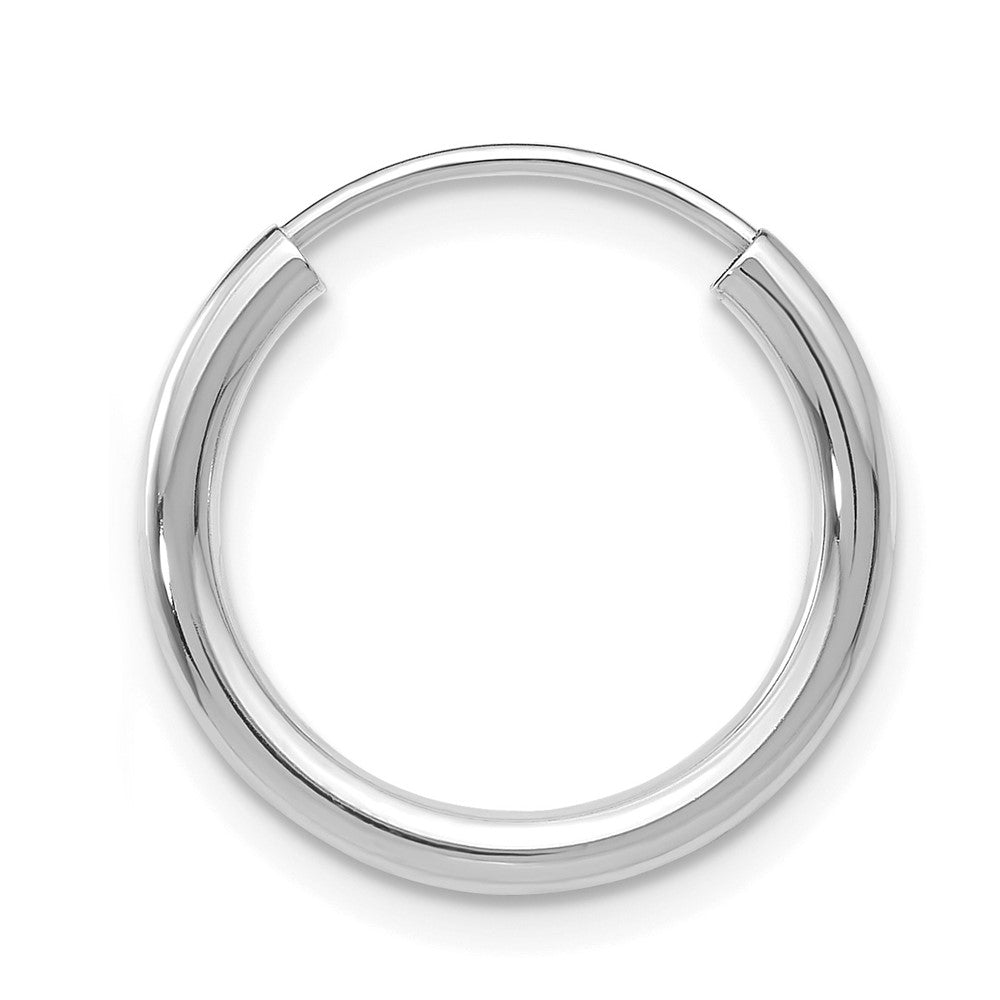 Single 14k White Gold Polished Endless 2mm Hoop Earring