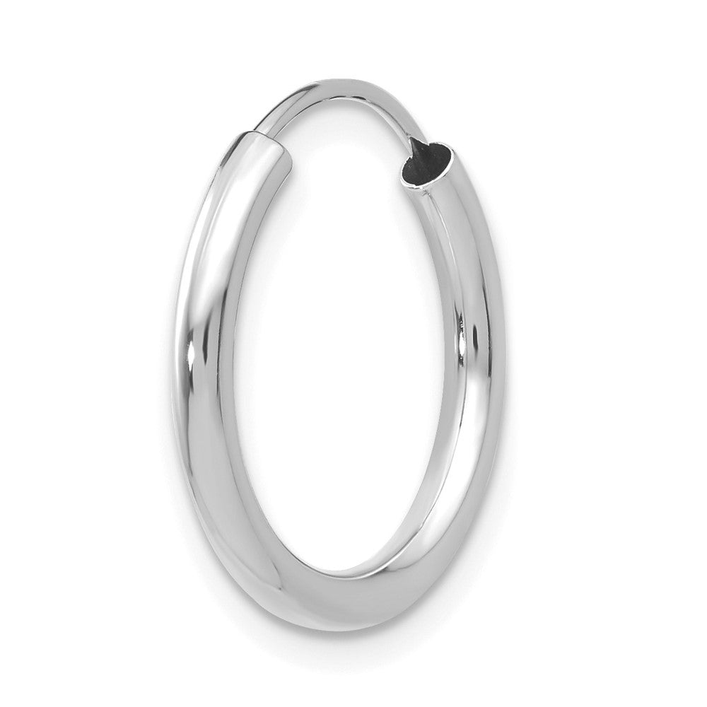Single 14k White Gold Polished Endless 2mm Hoop Earring
