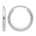 14k White Gold Polished Endless 2mm Hoop Earrings