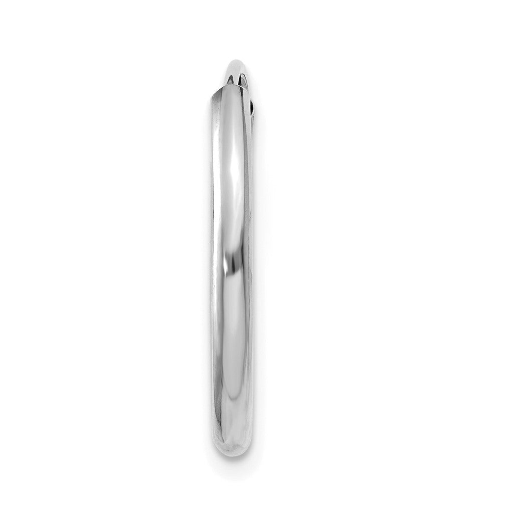 Single 14k White Gold Polished Endless 2mm Hoop Earring