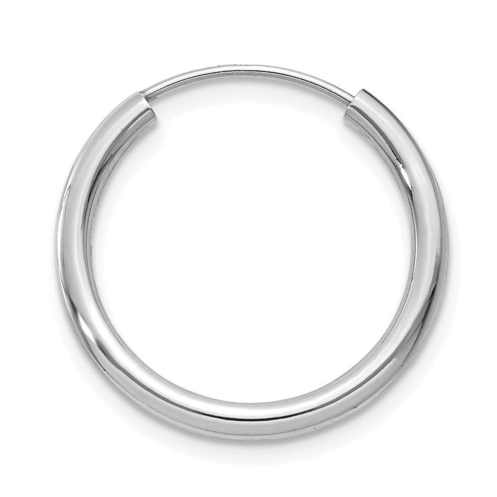 Single 14k White Gold Polished Endless 2mm Hoop Earring