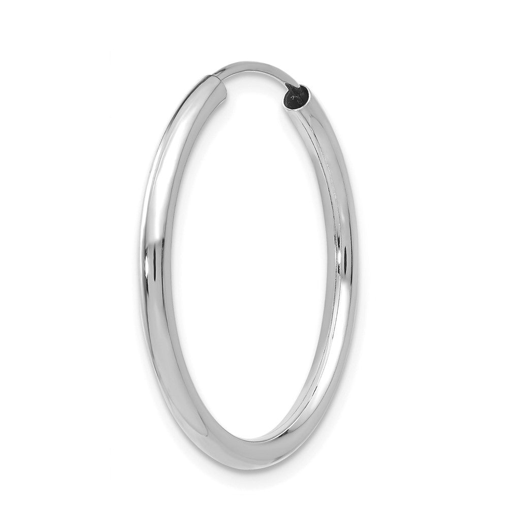 Single 14k White Gold Polished Endless 2mm Hoop Earring