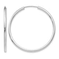 14k White Gold Polished Endless 2mm Hoop Earrings