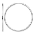 14k White Gold Polished Endless 2mm Hoop Earrings
