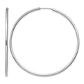 14k White Gold Polished Endless 2mm Hoop Earrings
