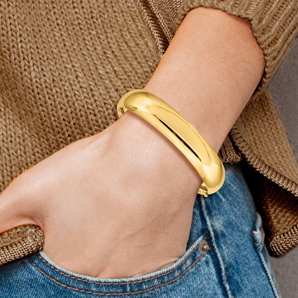 14k 9/16 Oversize High Polished Hinged Bangle Bracelet