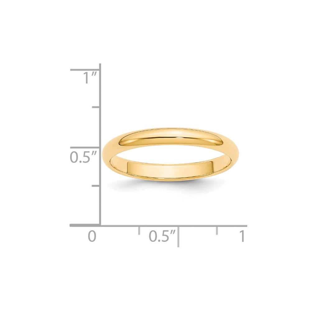 14KY 3mm Half-Round Wedding Band