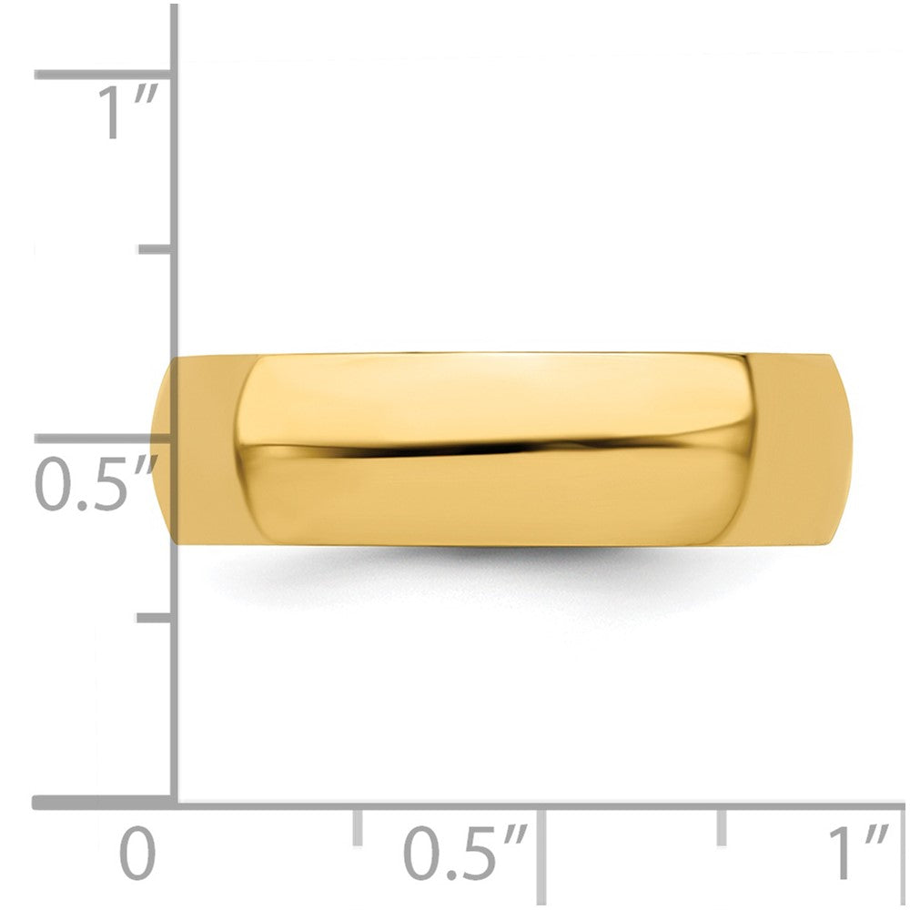 14KY 6mm Half-Round Wedding Band