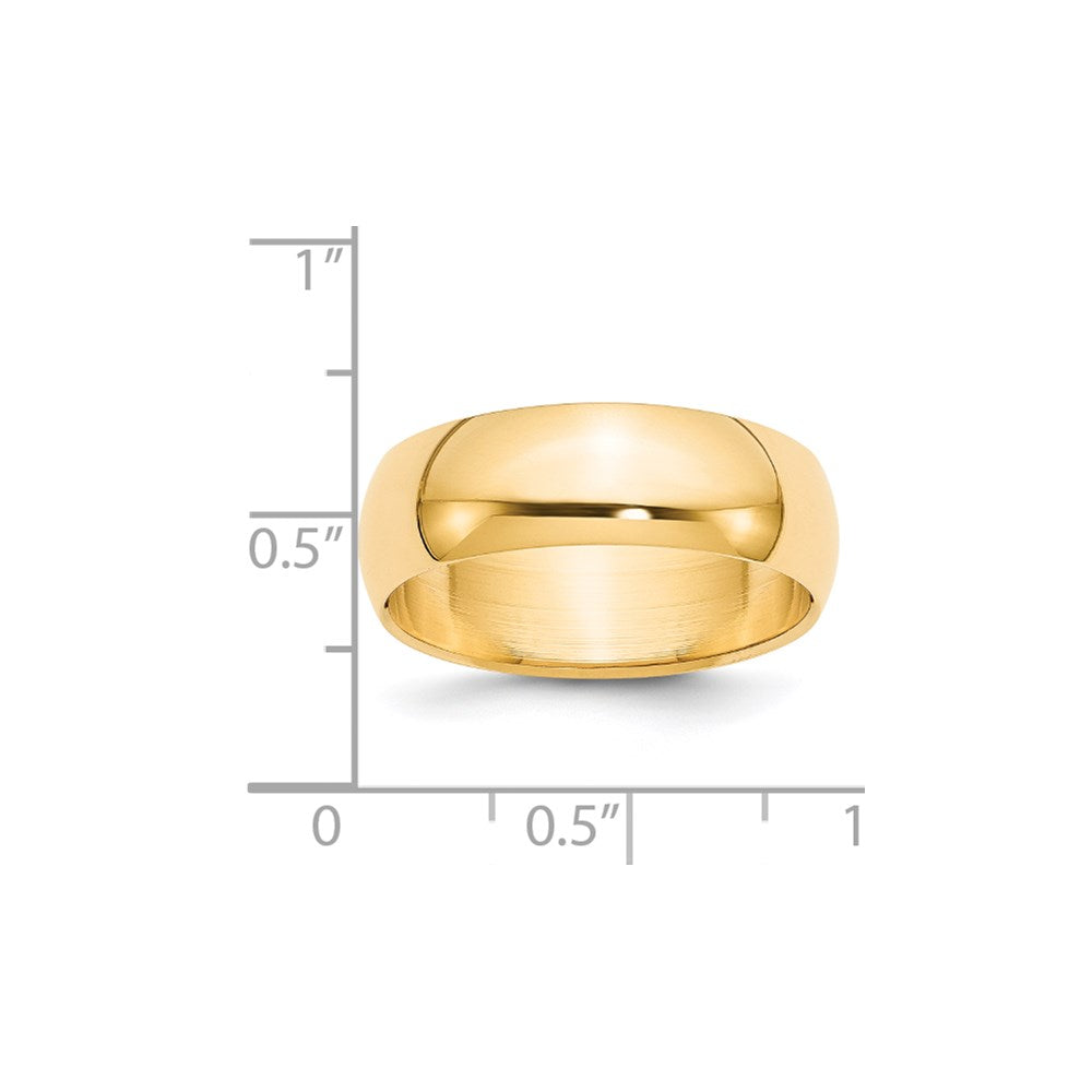 14KY 7mm Half-Round Wedding Band