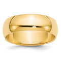 14KY 7mm Half-Round Wedding Band