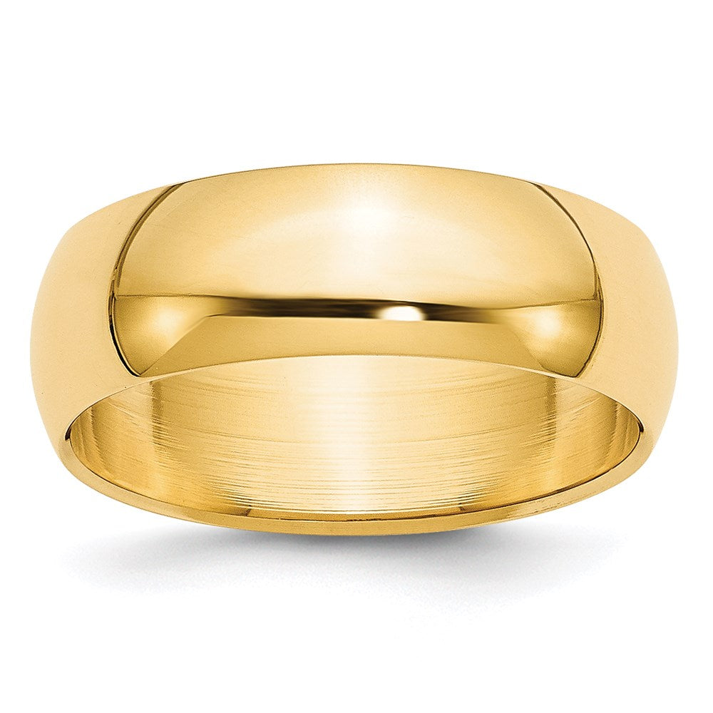 14KY 7mm Half-Round Wedding Band