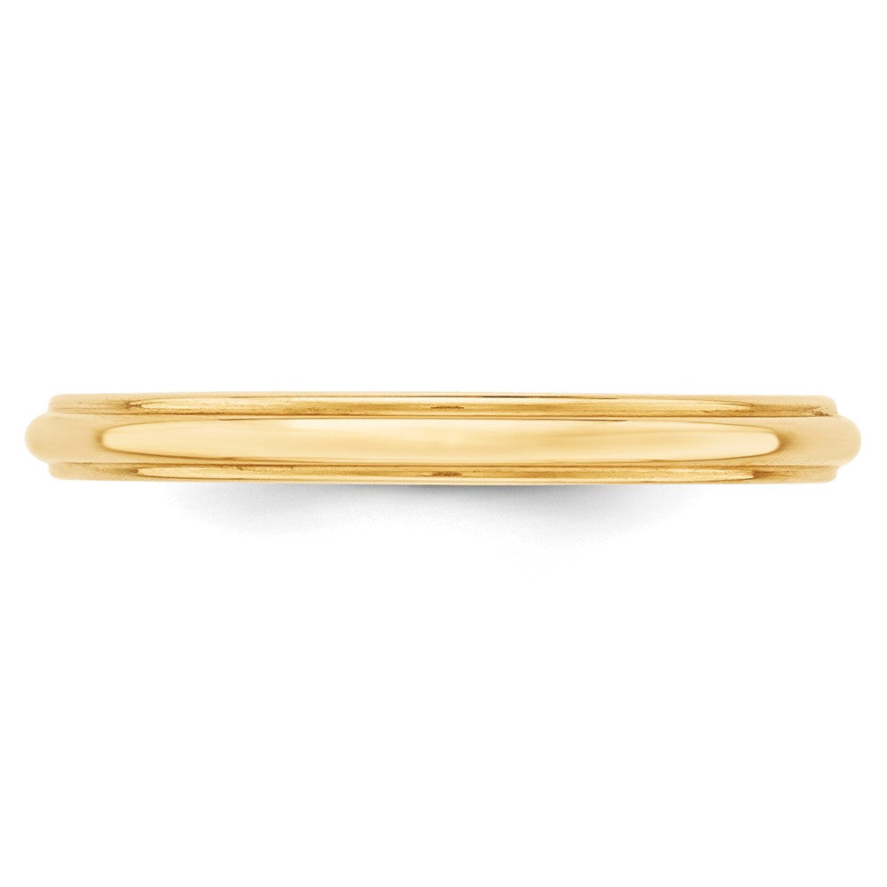 14KY 2.5mm Half Round with Edge Band
