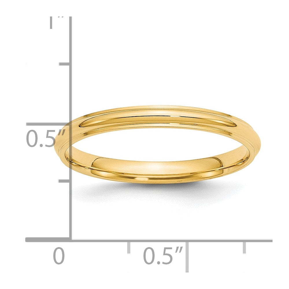 14KY 2.5mm Half Round with Edge Band