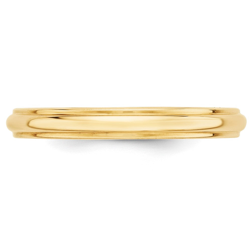 14KY 3mm Half Round with Edge Band