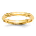 14KY 3mm Half Round with Edge Band