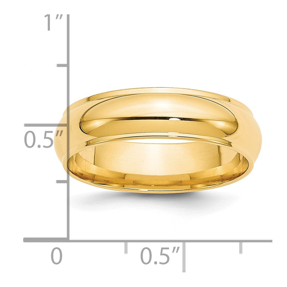 14KY 6mm Half Round with Edge Band