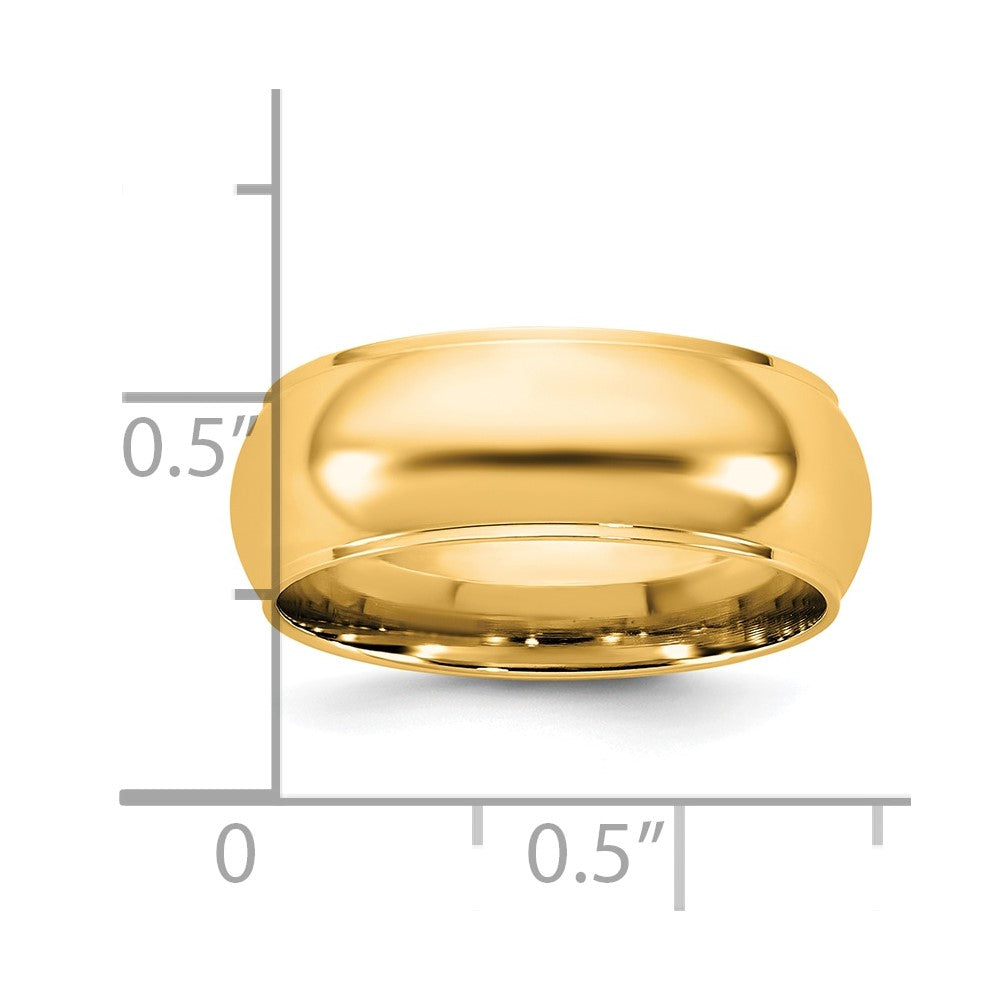 14KY 7mm Half Round with Edge Band