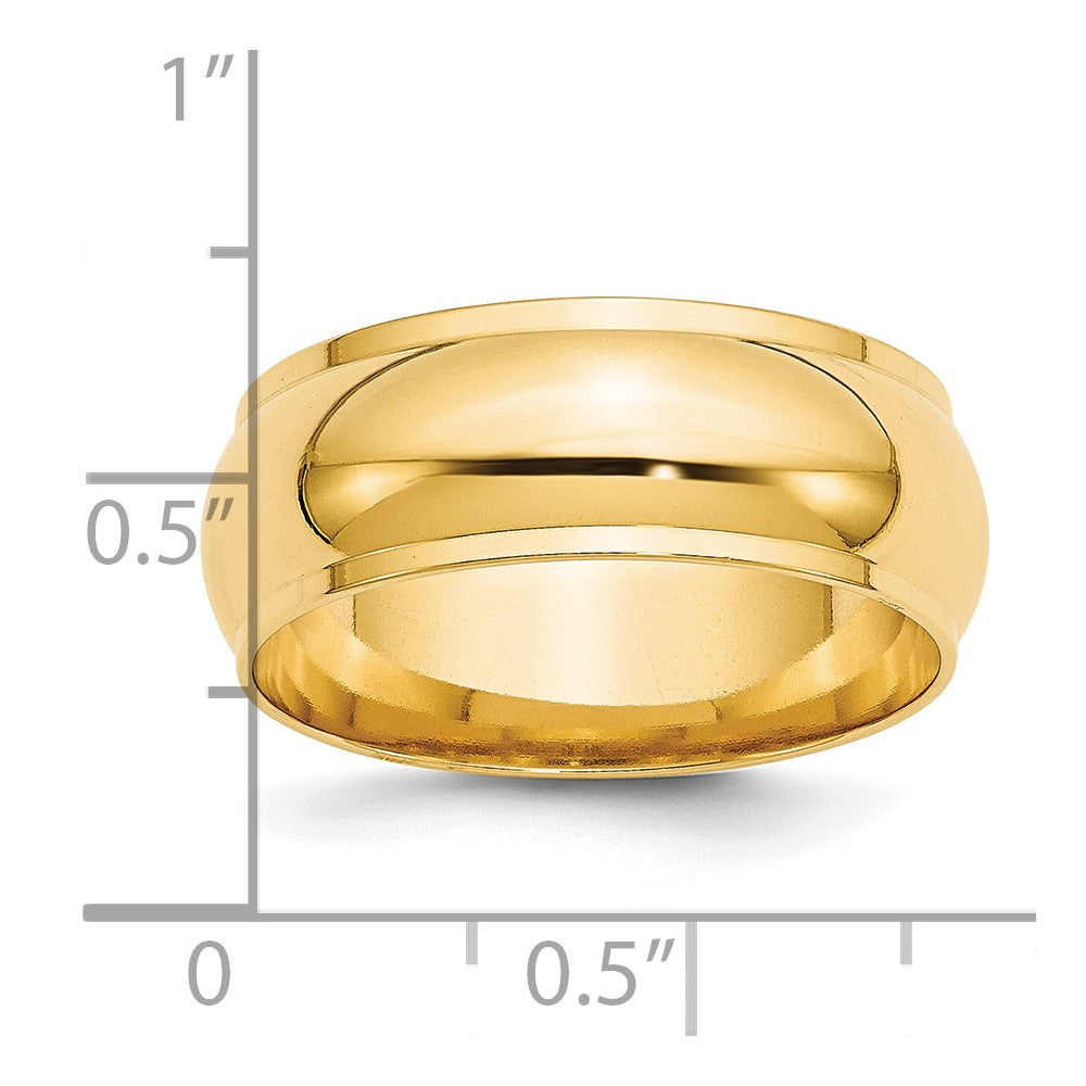 14KY 8mm Half Round with Edge Band