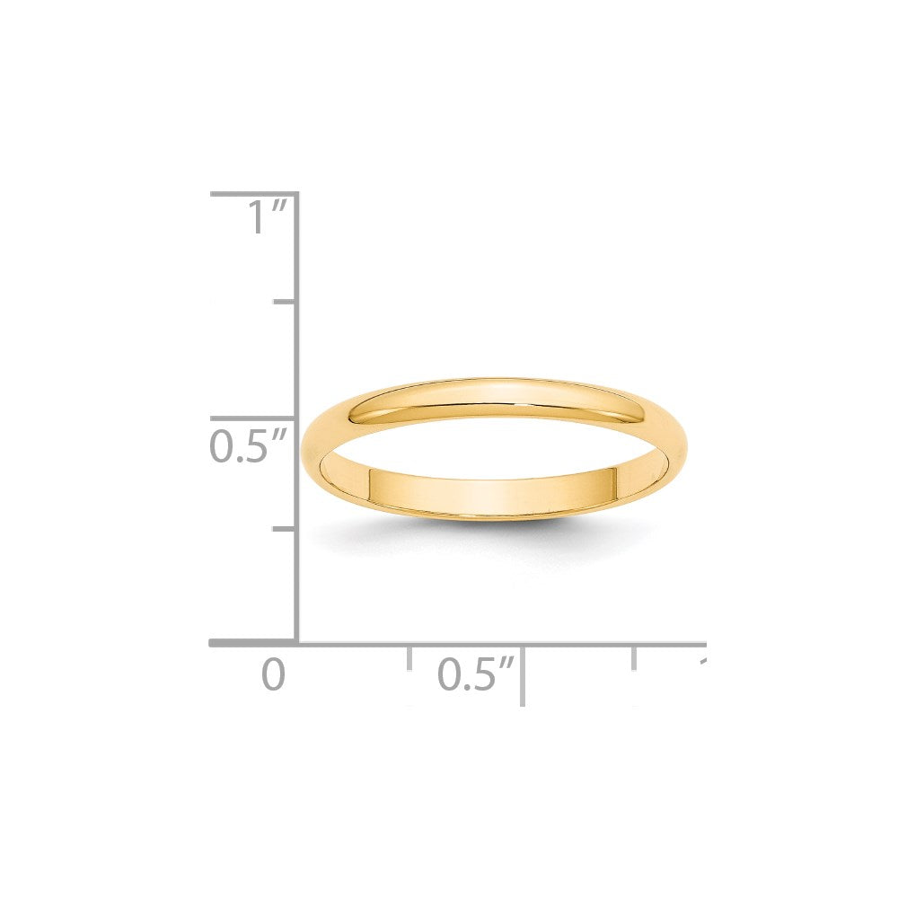 14KY 2.5mm LTW Half Round Band