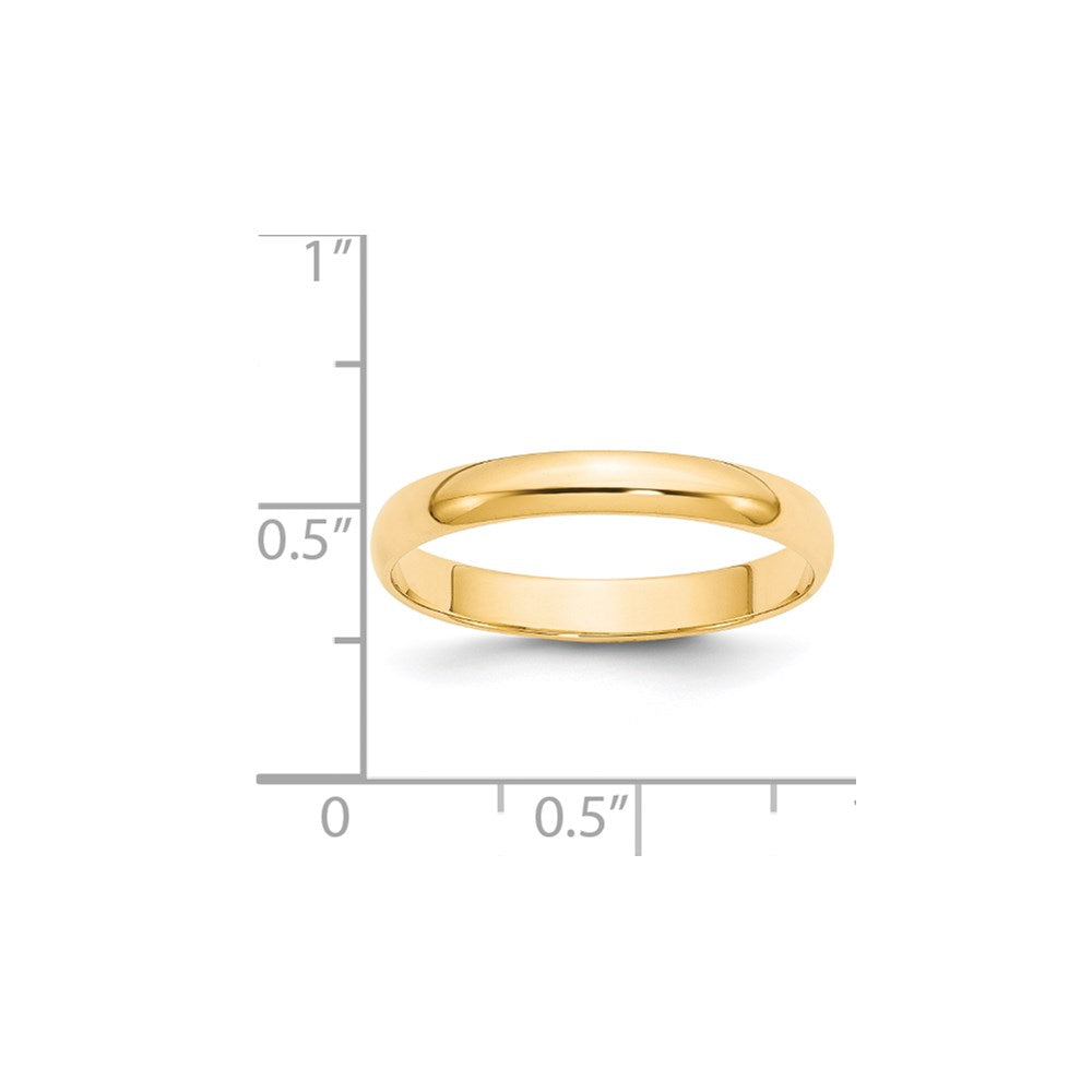 14KY 3mm LTW Half Round Band