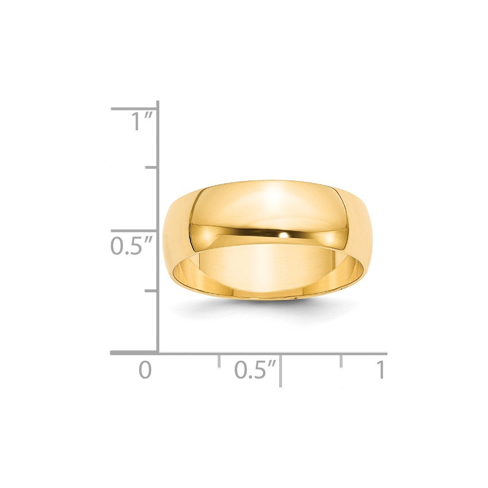 14KY 7mm LTW Half Round Band