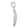 Sterling Silver Rhodium-Plated Polished Crystal Sand Dollar Pendant