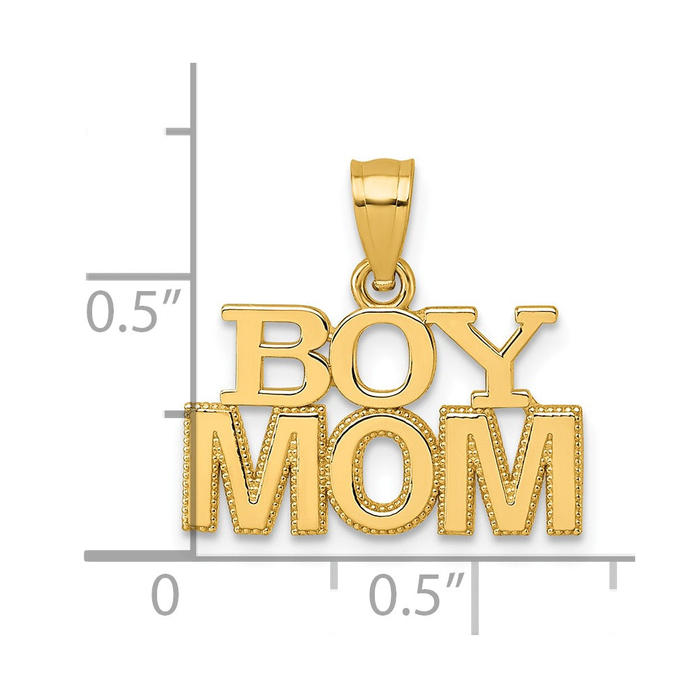 14k Polished BOY MOM Pendant