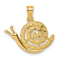 14k Polished Textured and D/C Snail Pendant