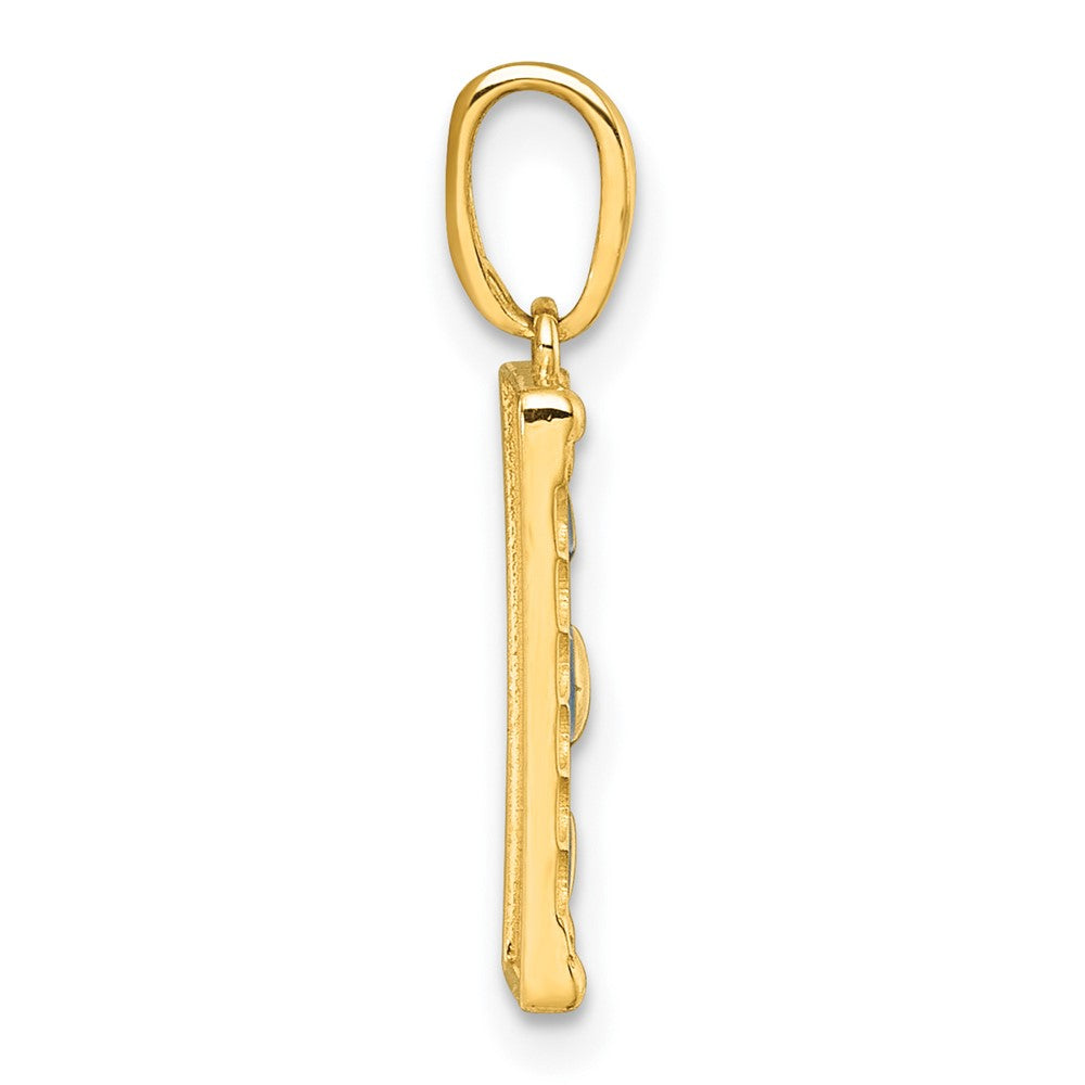 14k Polished Enamel Moon Cycle Charm