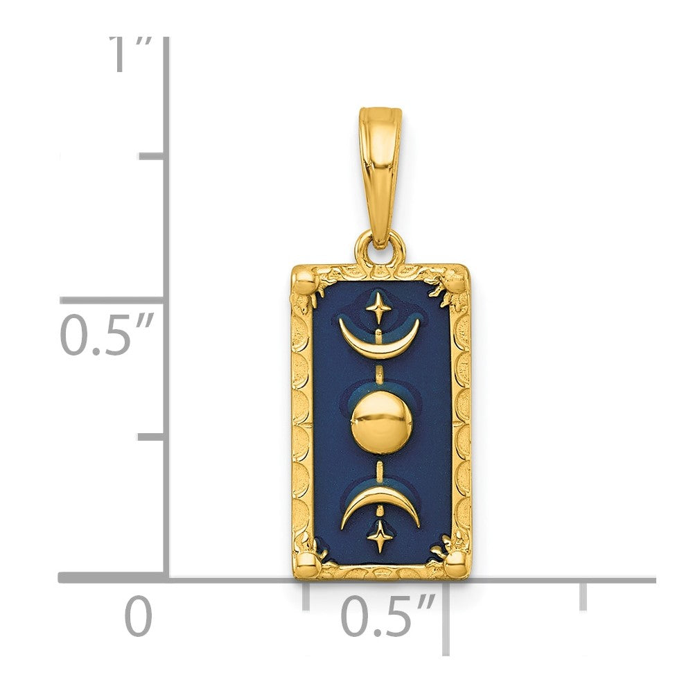 14k Polished Enamel Moon Cycle Charm